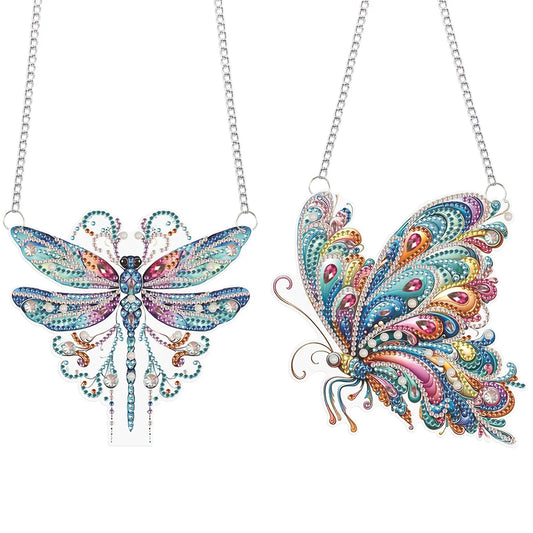 2pcs Rhinestone Diamond Art Hanging Charm