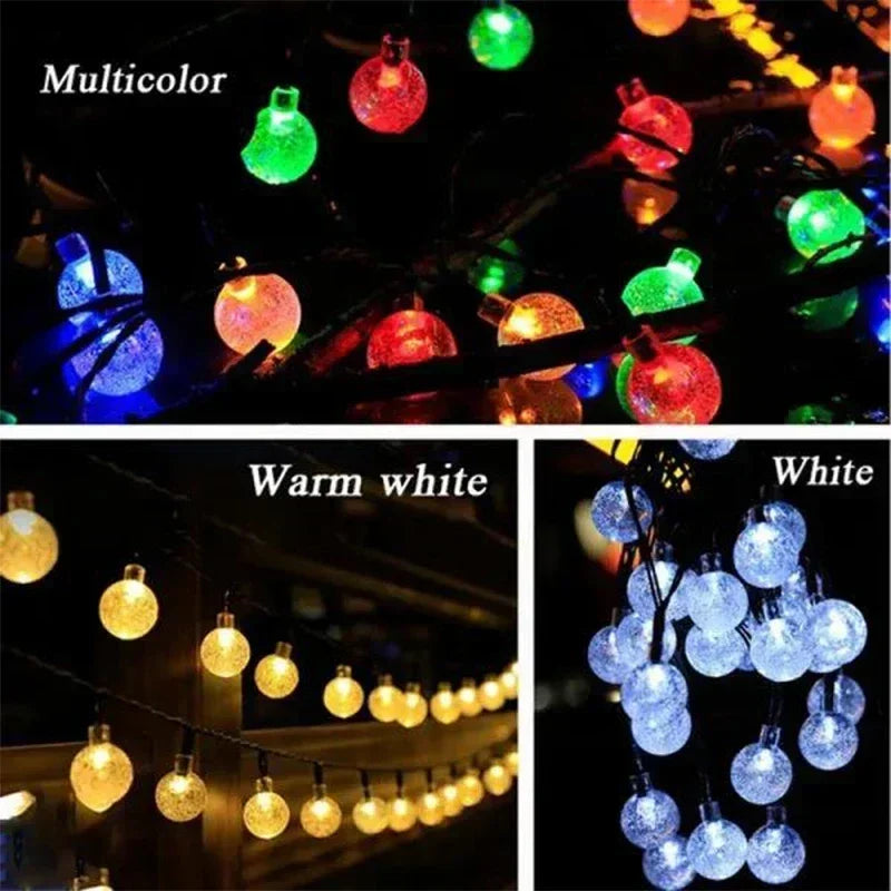 Solar String Lights Outdoor Crystal Fairy Light