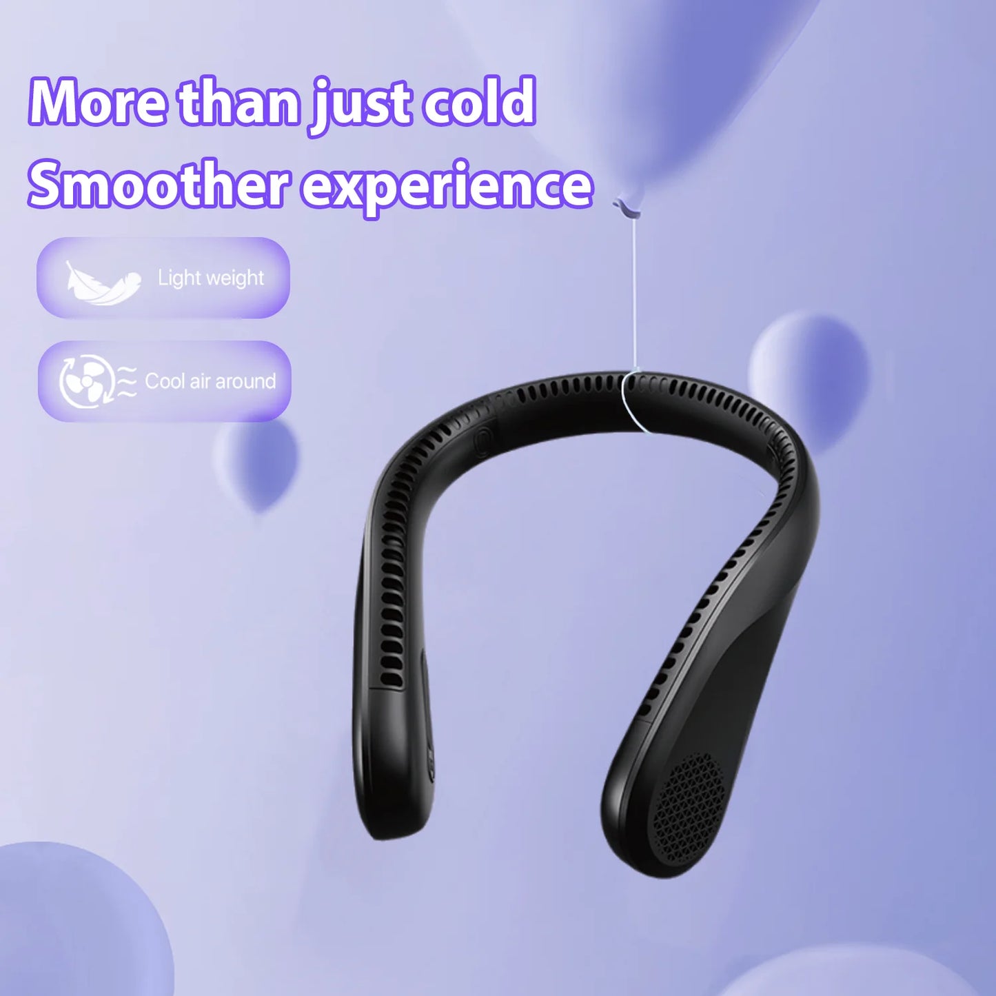 Portable Neck Fan, Rechargeable with 4 Speeds