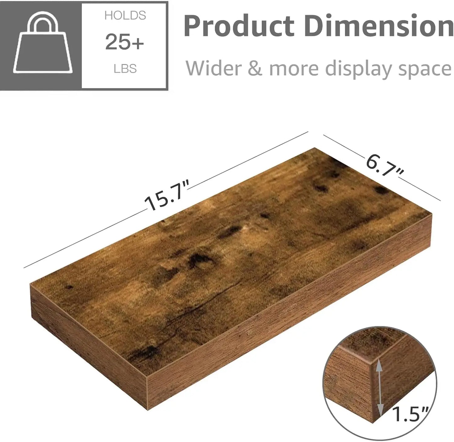Set of 4 Floating Shelves for Wall