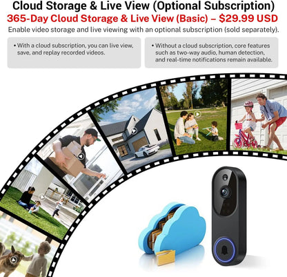 Wireless Wi-Fi Video Doorbell Camera