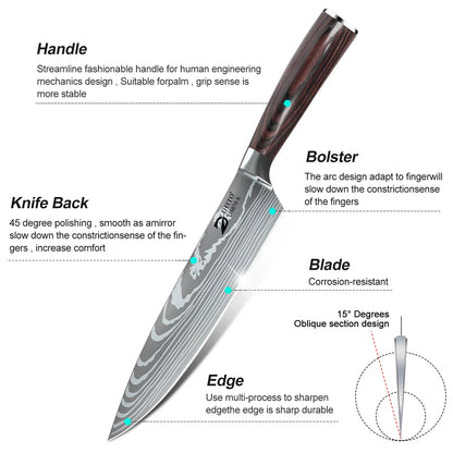 Kitchen Knife Set Damascus Stainless Steel