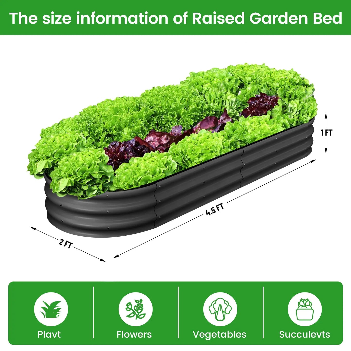 2-Pack Galvanized Steel Raised Garden Bed