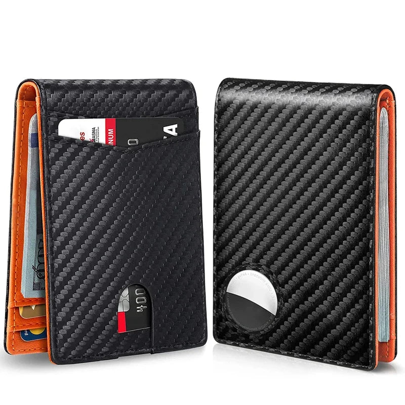 Wallets Carbon Fiber Leather Men Card Holder