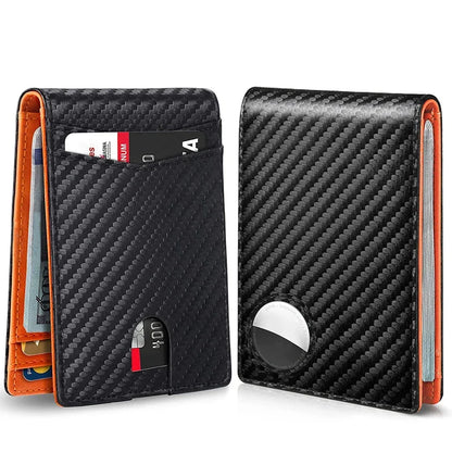 Wallets Carbon Fiber Leather Men Card Holder