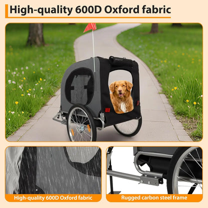 Folding Pet Cart Bicycle Carrier Bike Trailer