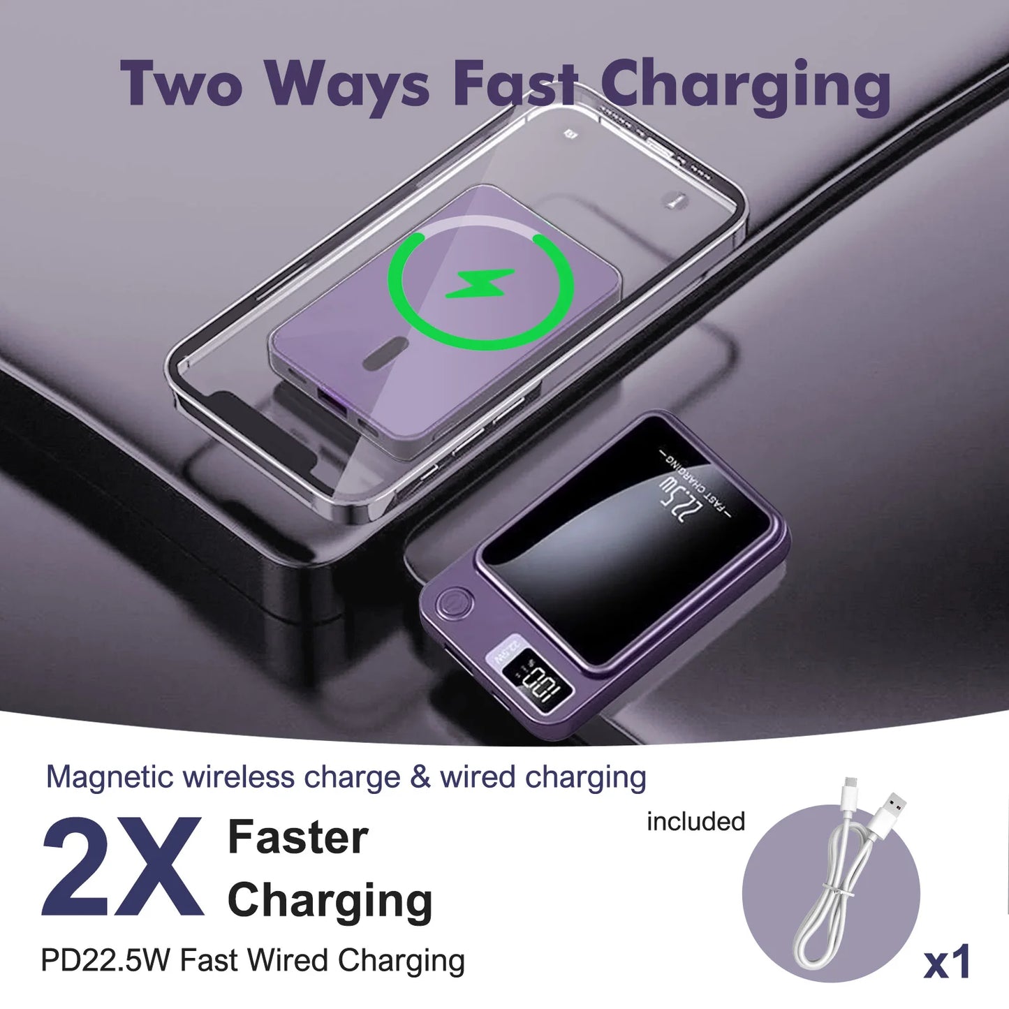 Magnetic 10000mAh Portable Fast Charger
