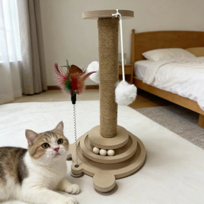Durable Cat Scratching Post  Play Wand