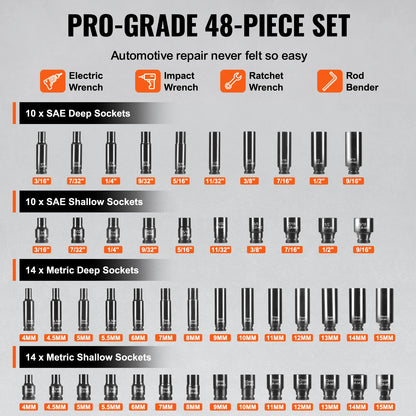 Impact Drive Deep & Shallow Socket Set