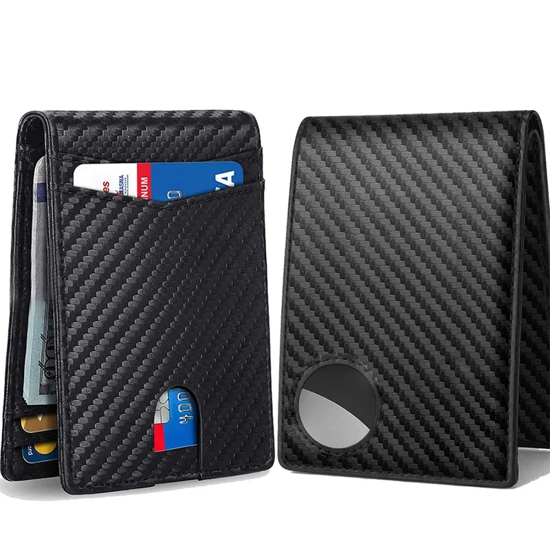 Wallets Carbon Fiber Leather Men Card Holder