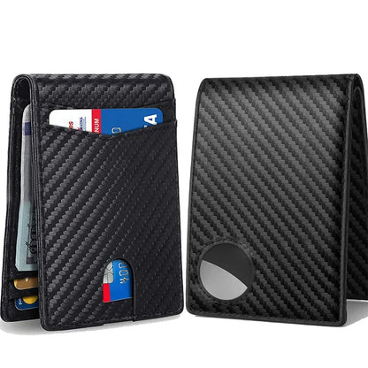 Wallets Carbon Fiber Leather Men Card Holder
