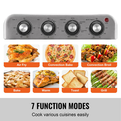 Air Fryer Toaster Oven Stainless Steel Countertop