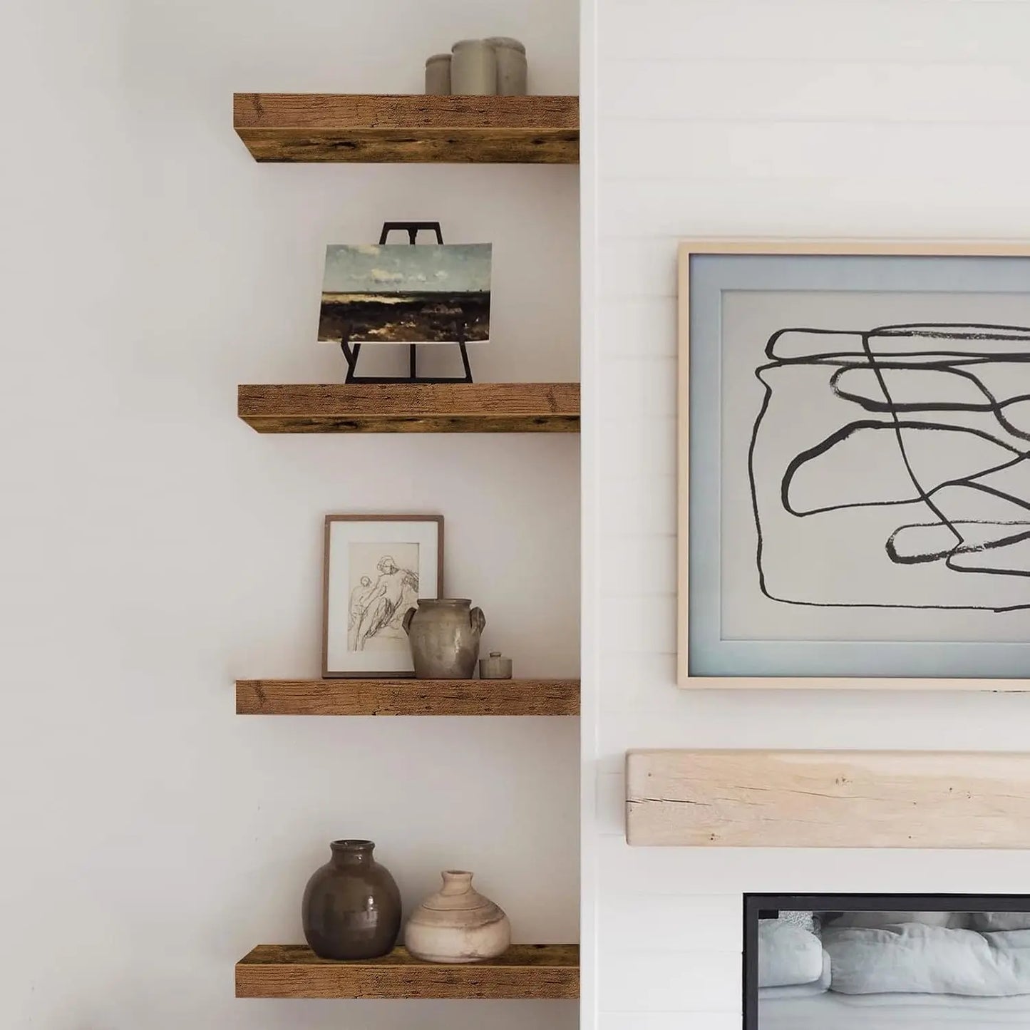 Set of 4 Floating Shelves for Wall