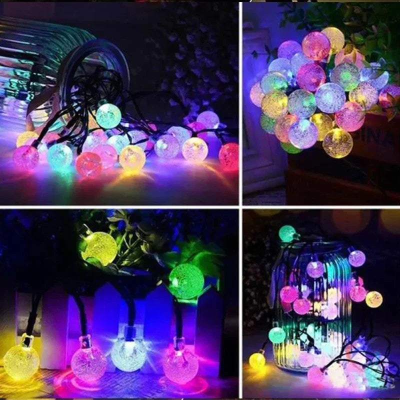 Solar String Lights Outdoor Crystal Fairy Light