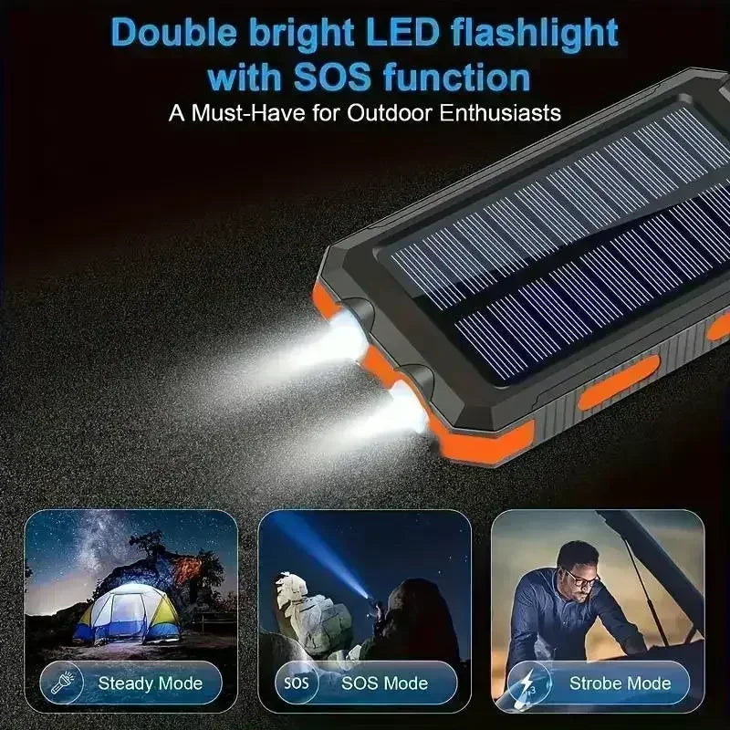 Solar Power Bank Fast Charge Flashlight