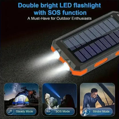 Solar Power Bank Fast Charge Flashlight