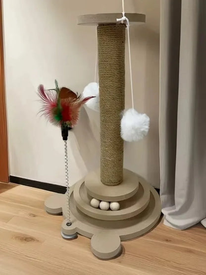 Durable Cat Scratching Post  Play Wand