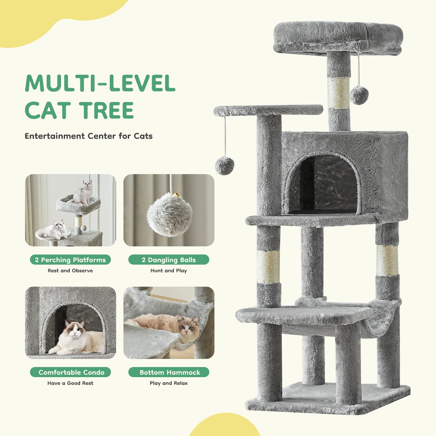 Cat Climbing Tower Indoor Play Sleep