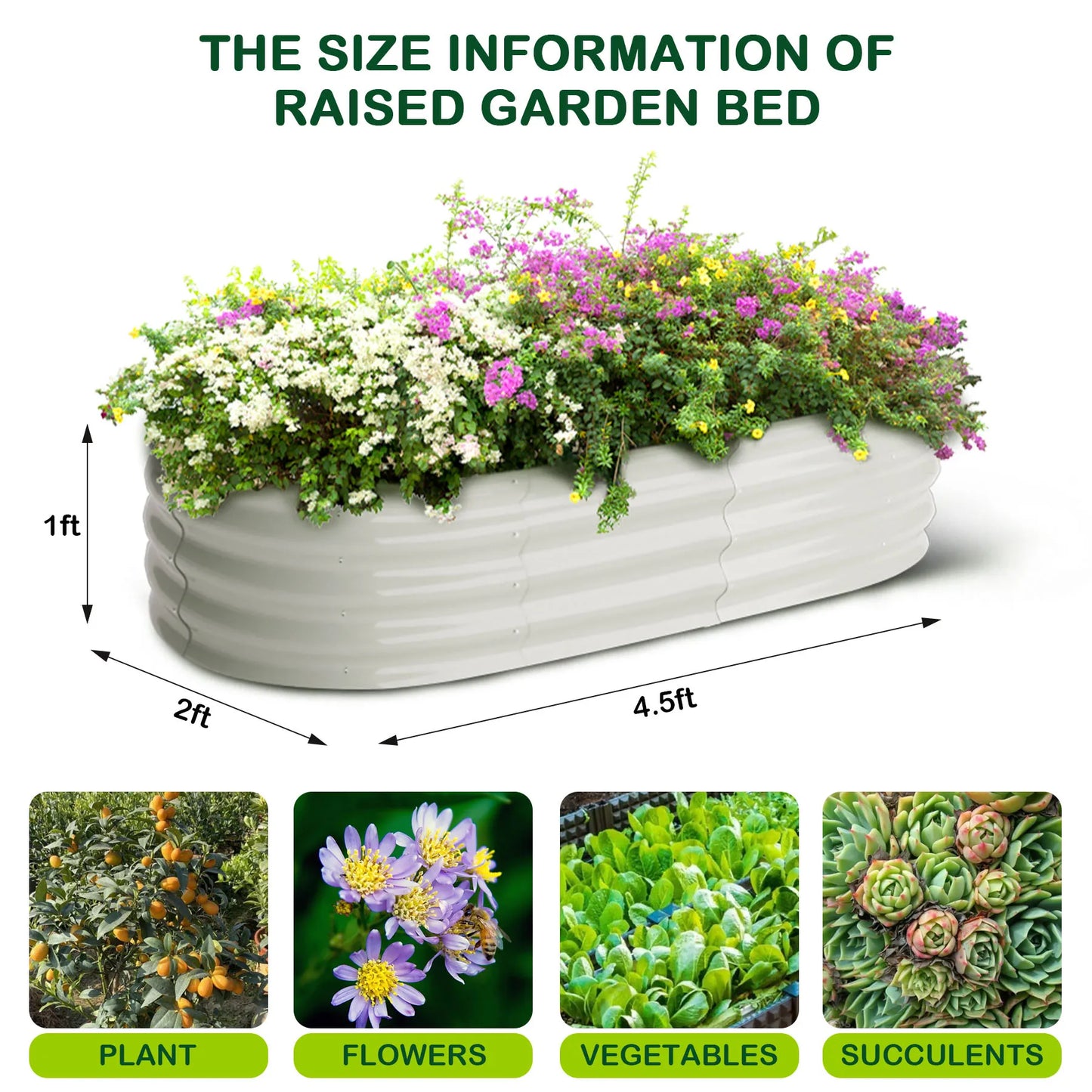 2-Pack Galvanized Steel Raised Garden Bed
