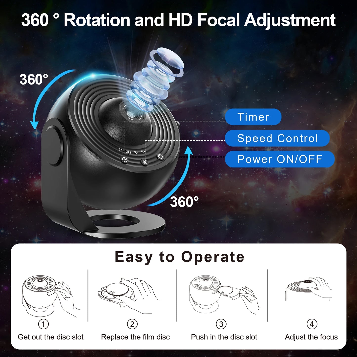 Planetarium Star Projector Realistic Night Light