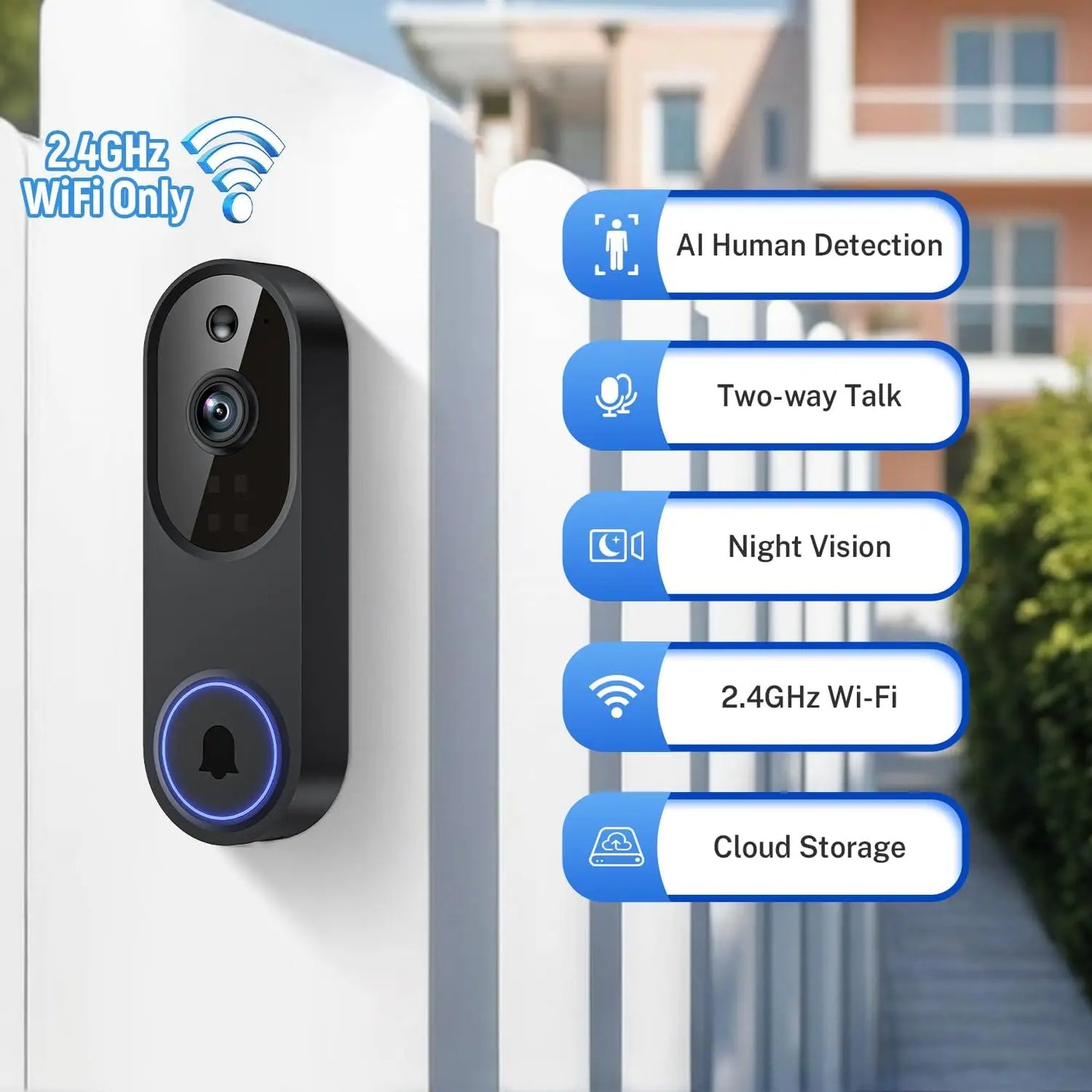 Wireless Wi-Fi Video Doorbell Camera