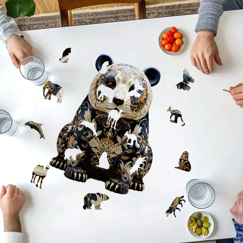 Panda Natural Wood Jigsaw Puzzle