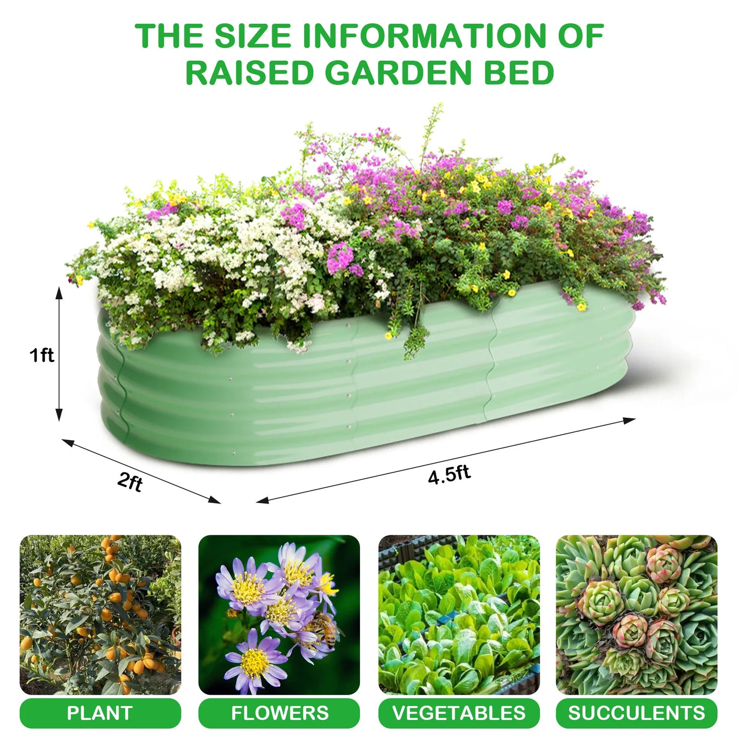 2-Pack Galvanized Steel Raised Garden Bed
