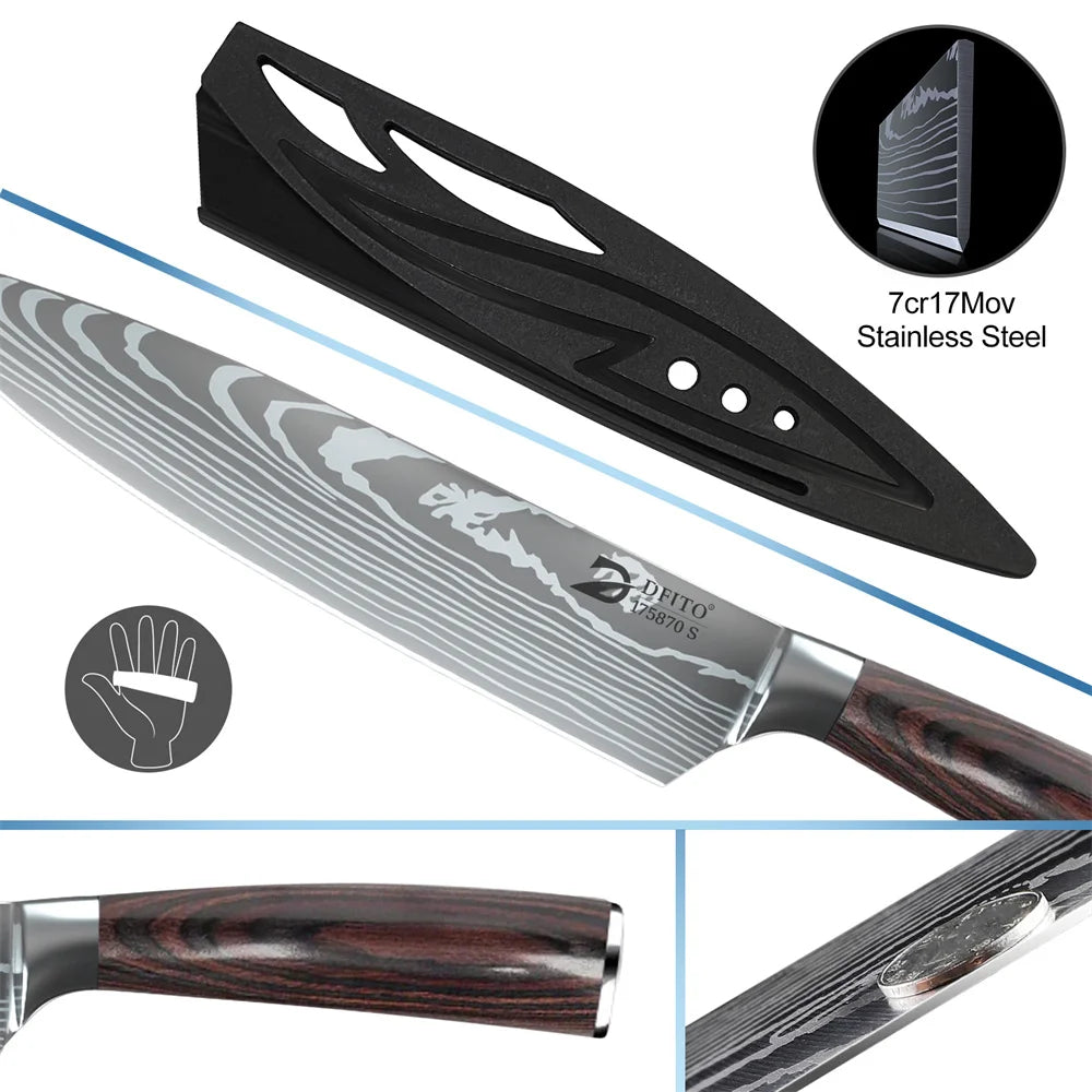 Kitchen Knife Set Damascus Stainless Steel