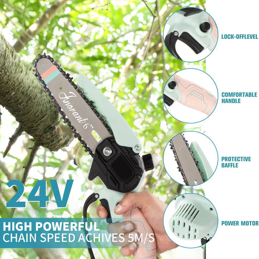 Mini Chainsaw Cordless Electric with 2 Batteries