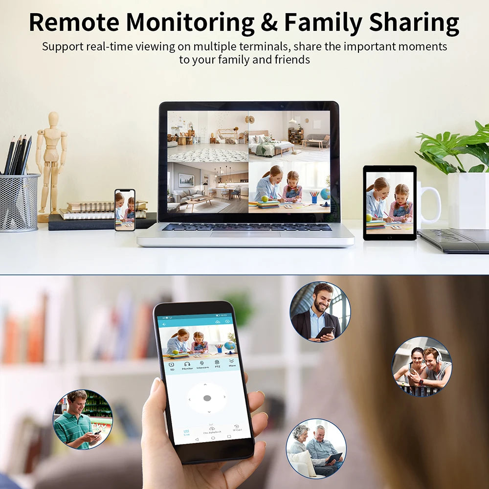 Indoor Security Camera 360° Color 2-Way Audio