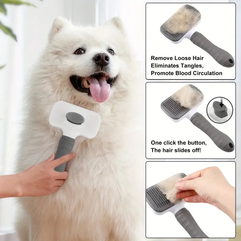 Dog Cat Grooming Brush Self-Cleaning