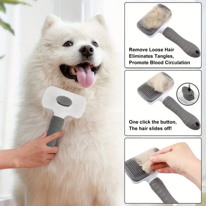 Dog Cat Grooming Brush Self-Cleaning