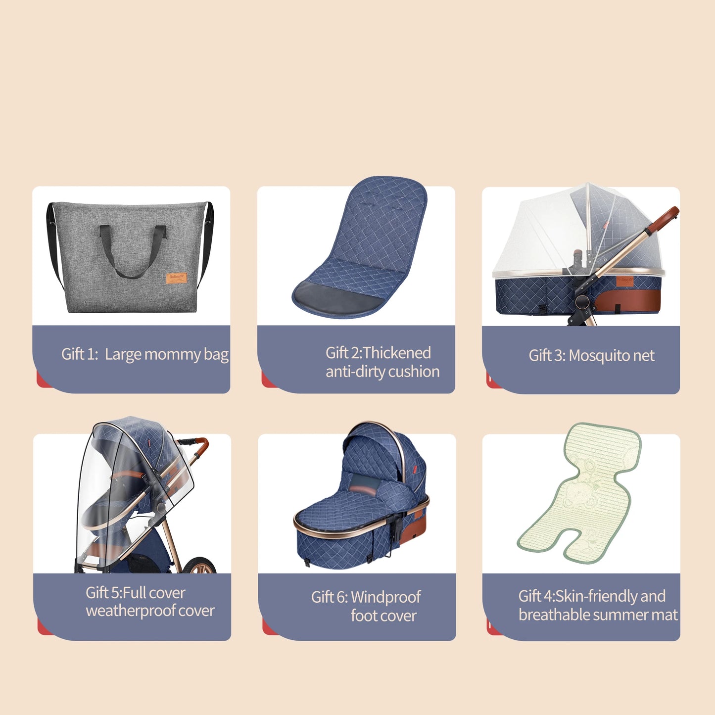 All-in-One Luxury Stroller Versatile 3-in-1
