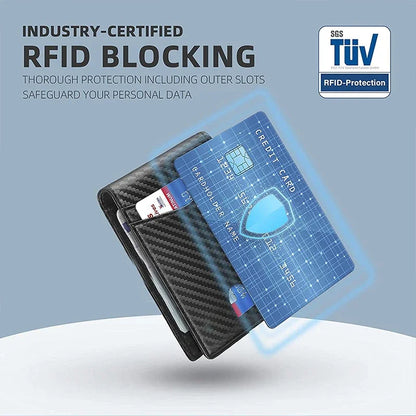 Wallets Carbon Fiber Leather Men Card Holder