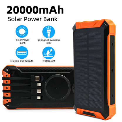 Portable Solar Power Bank Wireless Charging