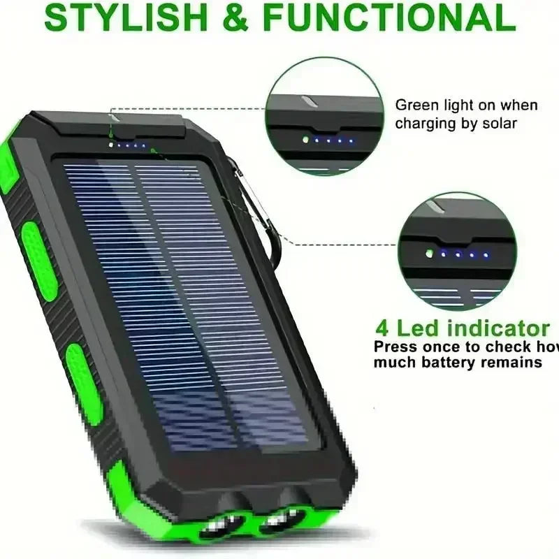 Solar Power Bank Fast Charge Flashlight