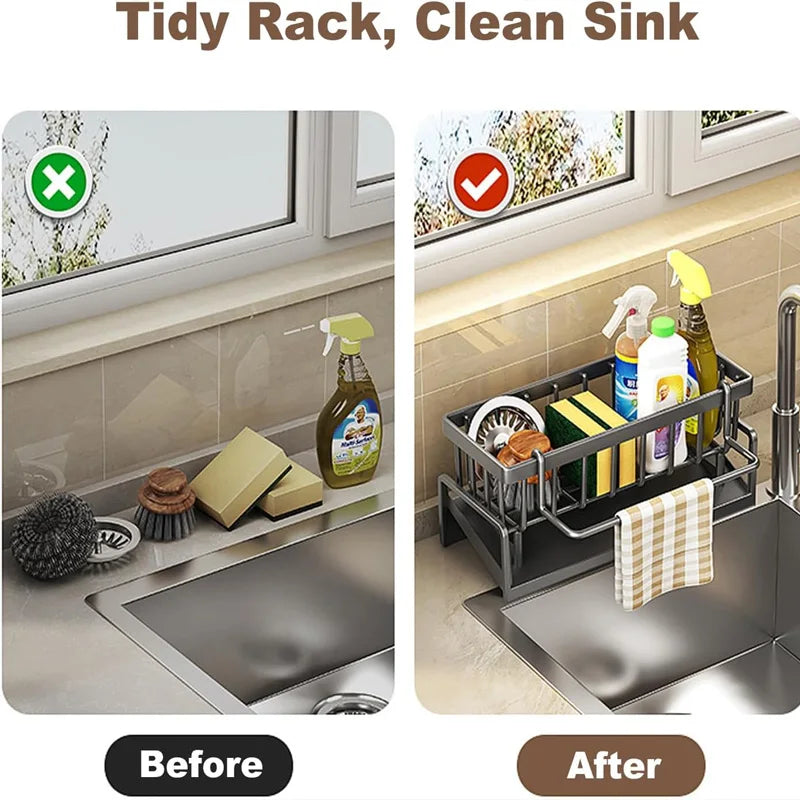 Kitchen Sink Organizer Carbon Steel Storage Rack