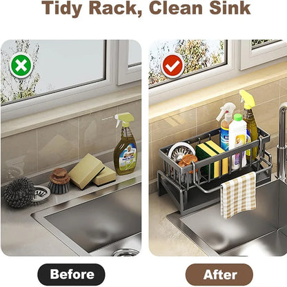 Kitchen Sink Organizer Carbon Steel Storage Rack