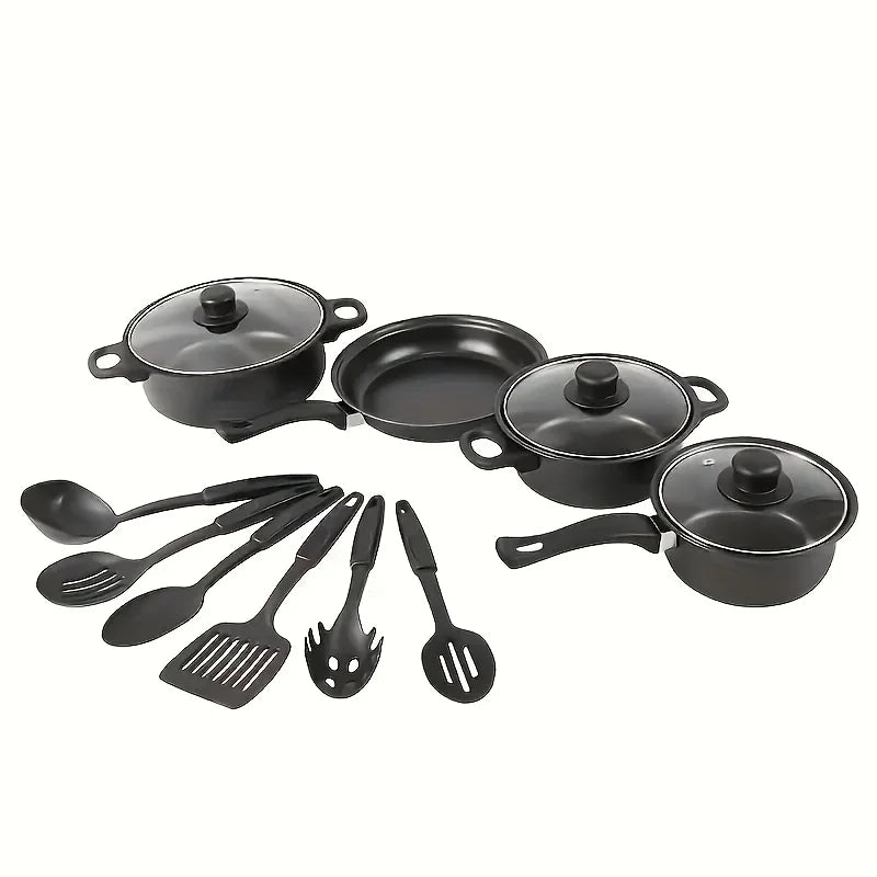 Nonstick Cookware Set Black - Induction Compatible