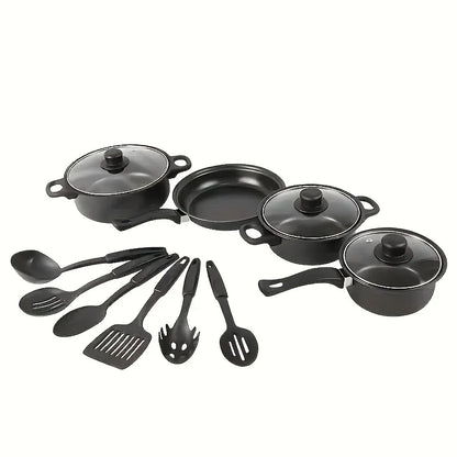Nonstick Cookware Set Black - Induction Compatible