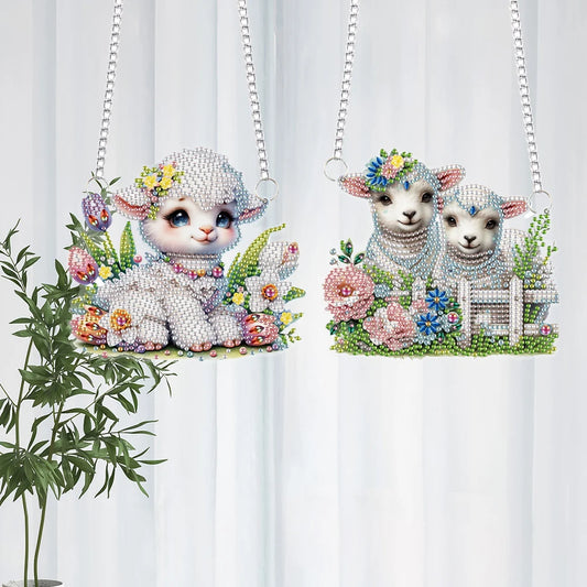 2pcs Rhinestone Diamond Art Hanging Charm