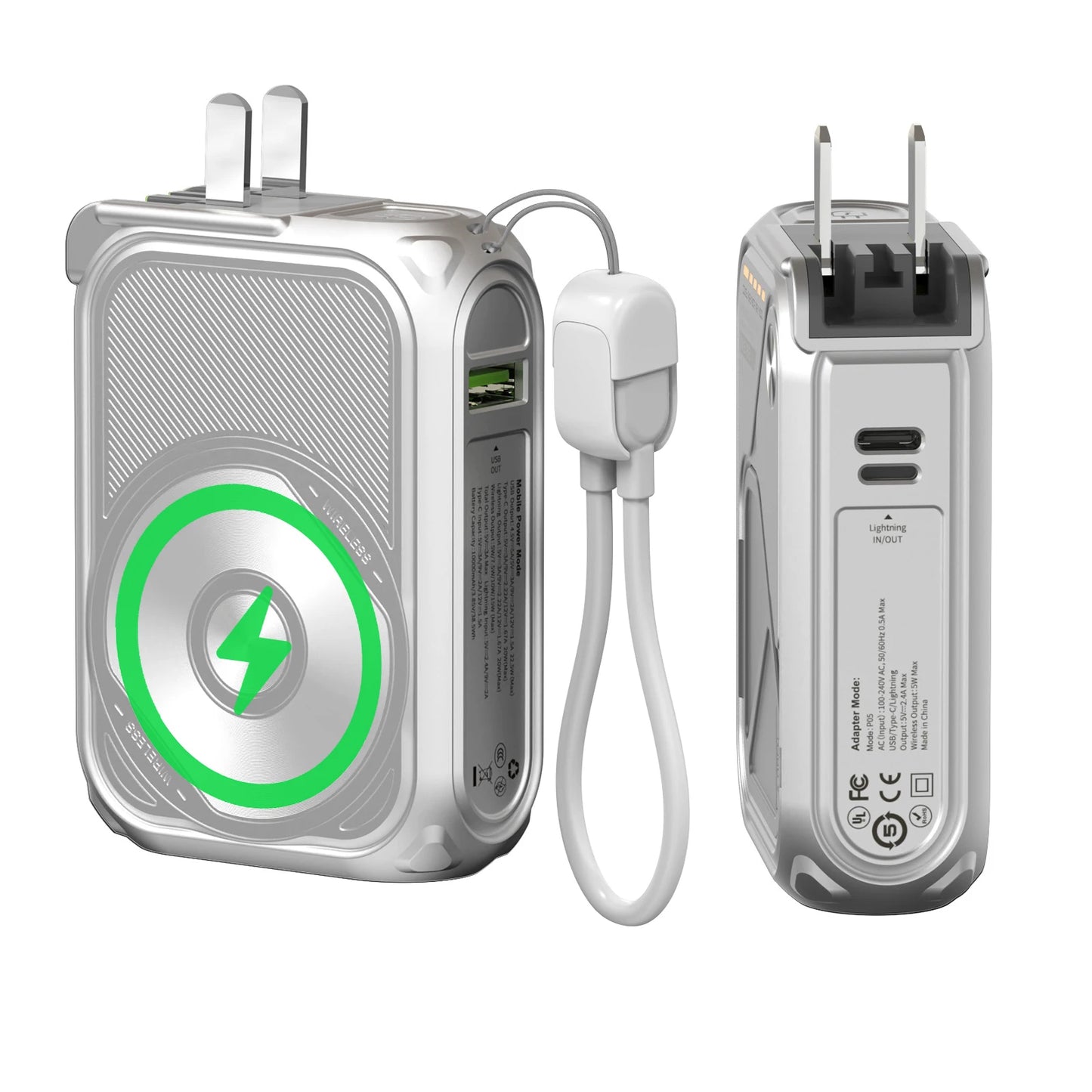 Magnetic Wireless Power Bank USB Type-C