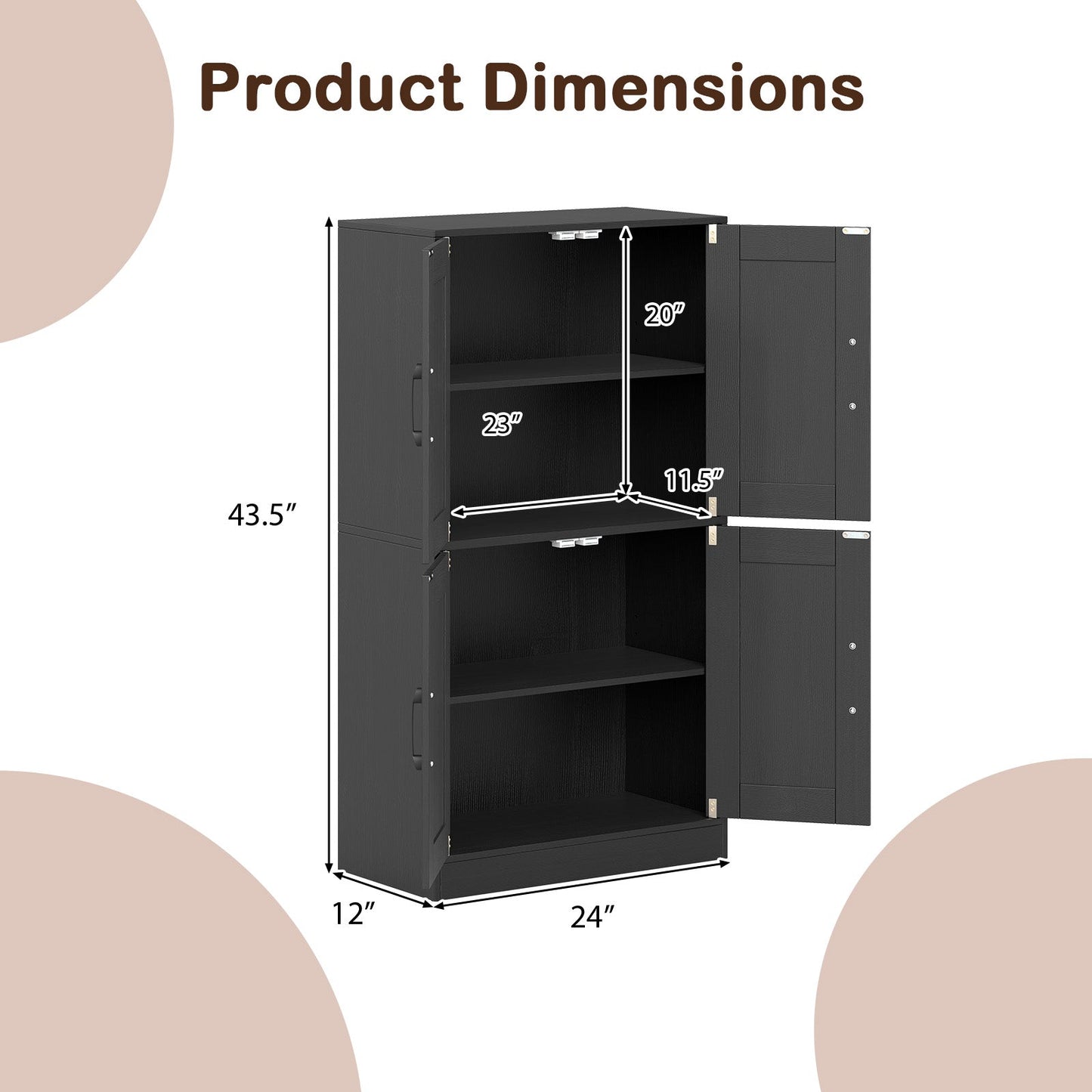 Bathroom Cabinet With Doors And Adjustable Shelves